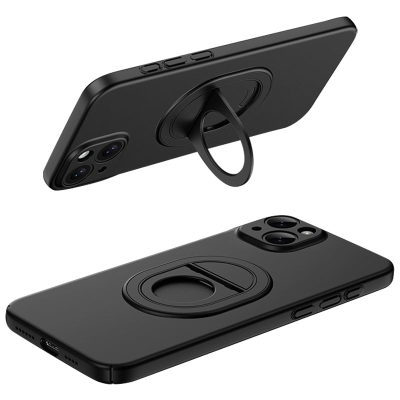 For iPhone 15 Plus Case Matte PC Rotate Kickstand Phone Shell Compatible with MagSafe For iPhone 15 Plus Case Matte PC Rotate Kickstand Phone Shell Compatible with MagSafe